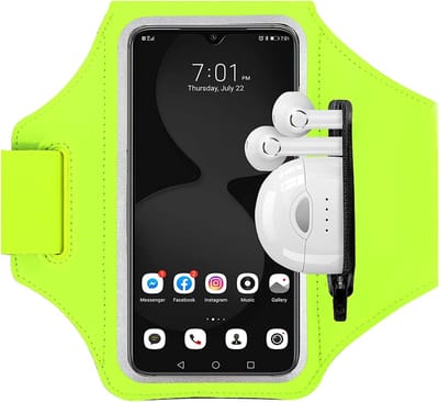 Hardloopband Telefoon - Waterdicht - Neopreen - Kaartvak en Sleutelvak - Voor Hardlopen en Fitness - Verstelbaar - Universeel - Groen