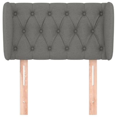 vidaXL - Hoofdbord - met - randen - 83x23x78/88 - cm - stof - donkergrijs