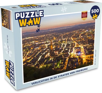 Puzzel Verlichting in de straten van Freiburg - Legpuzzel - Puzzel 500 stukjes