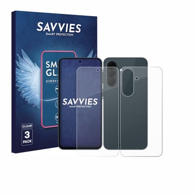 3 Stuks Savvies Screenprotector - geschikt voor Samsung Galaxy A37 5G (Voor+Achter) - beschermfolie glas transparant