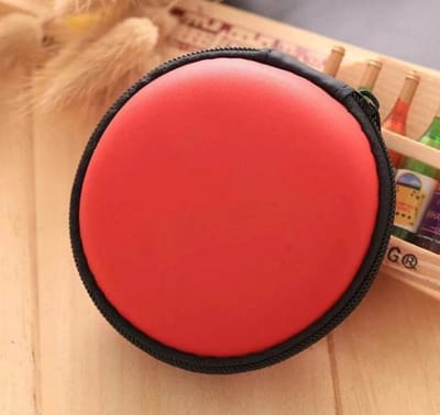 Hardcase Oortjes Hoesje | Opberg Tas Voor Oortjes | Kabeltasje | Opberghoes Voor Kabel | Oortjes In-Ear | Sleutelhouder | Muntjeshouder | Sleutels | Muntjes | Reistas|Rood | Opslag tas | Opbergruimte | Telefoonaccessoires | Elektronica beschermer