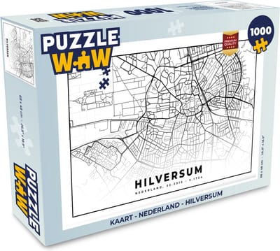 Puzzel Kaart - Nederland - Hilversum - Legpuzzel - Puzzel 1000 stukjes volwassenen