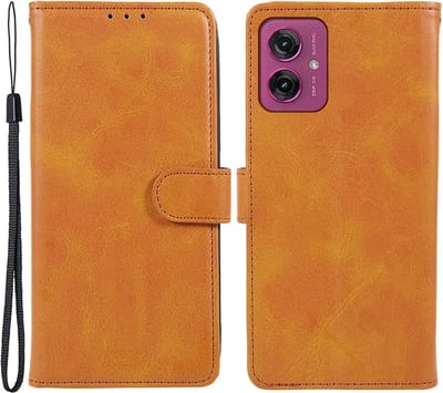 Coverup Hoesje - Geschikt voor Motorola Moto G55 Hoesje - Coverup Book Case - Bruin