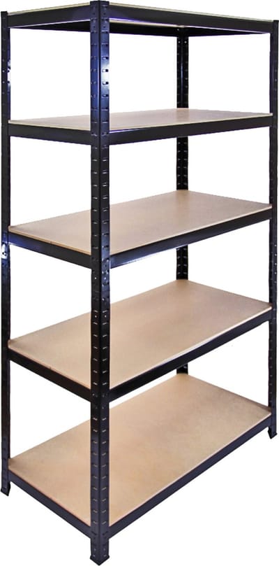 T-Rax Stellingkast - 90x45x180 cm - Zwart - 100% boutloos - Draagkracht: 280 kg per plank - opbergrek metaal