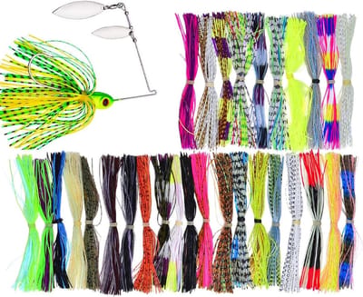 Spinnerbait Rokken - Vervangende Rokken - Vissen Verbeteren - Realistische Beweging - 30 Bundels - Helder Gemengd