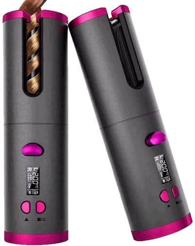 Oplaadbare draadloze automatische krultang met lcd-display en variabele temperatuurinstellingen, anti-verbrand haarstyler geschikt voor kort en lang haar, populair cadeau voor beginners
