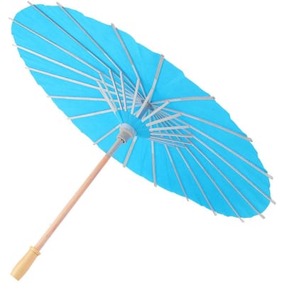 Parapluie en papier vierge pour enfants, bricolage, artisanat, peinture, dessin, décoration, cadeau (Bleu) Blue