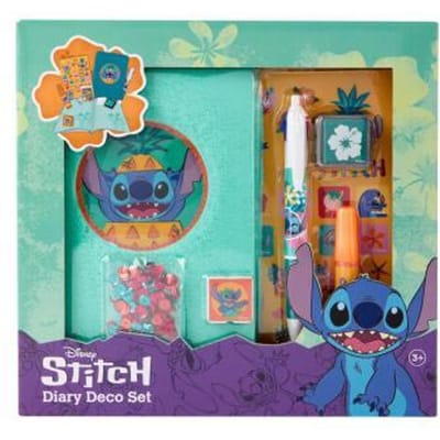 Disney Stitch dagboek decoset fluffy, met 4-kleuren pen en stickers