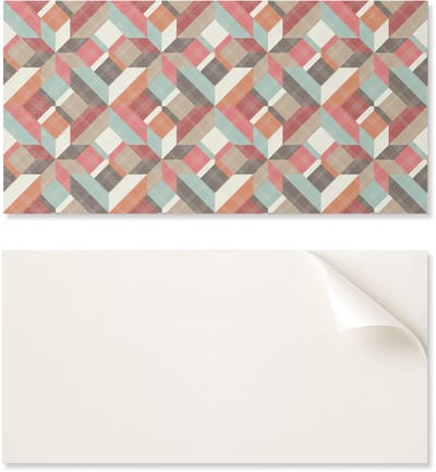 Set zelfklevende vinyltegels met geometrische vormen in diverse kleuren, 6x60x30 cm