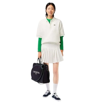 Lacoste Plissérok voor dames – Roland Garros-editie (Crème)