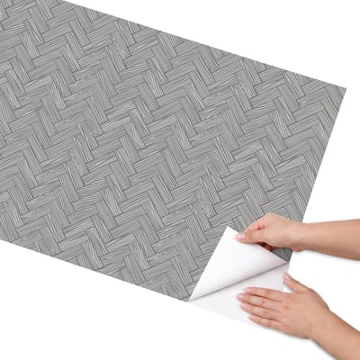 Coloray Meubel Wrap Folie - Grijs Meubelfolie - 65x130 cm - Meubelfolie Zelfklevend Grijze vlecht - Wrapfolie Keuken - Minimalist Meubelfolie - Decoratiefolie - Tafeldecoratie - Achtergronden en patronen