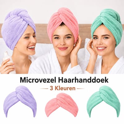 BOTC Haarhanddoek - 3 Stuks Handdoek voor Haar - Hair Towel - Hoofdhanddoek - Snel Drogend