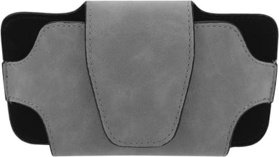SnelShoppen - Auto Zonnebril Houder voor Alle Auto Modellen, Zonnebril Organizer PU Leer, Universele Auto Accessoires Zonnebrillen Case Opbergzak (Gri