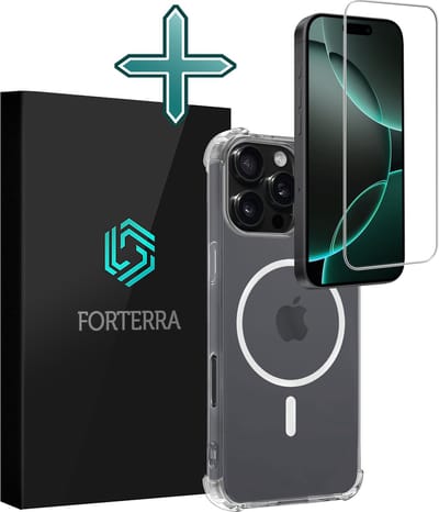 Hoesje Met Screenprotector - Geschikt voor Apple iPhone 16 Pro - Magsafe Compatible - Sterk & Shockproof - Shock Proof Case - Back Cover - Telefoon Hoes - Transparant