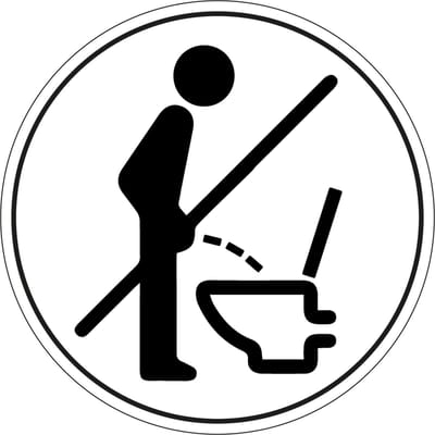 Verboden staand te plassen sticker 50 mm - 10 stuks per kaart