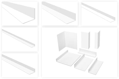 Hoekprofiel Ongelijk - PVC Kunststof Lijst - Afwerking Muren - UV Weerbestendig - 2 Meter Lengte - Wit