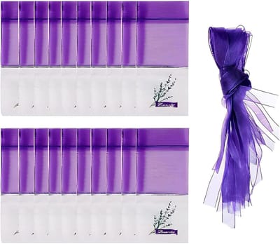 20 Stuks Lege Lavendel Geurzakjes – Met Gedroogde Lavendelbloemen – Natuurlijke Anti-Motten Zakjes en Luchtverfrissers voor Kast, Laden, Kleding en Keuken