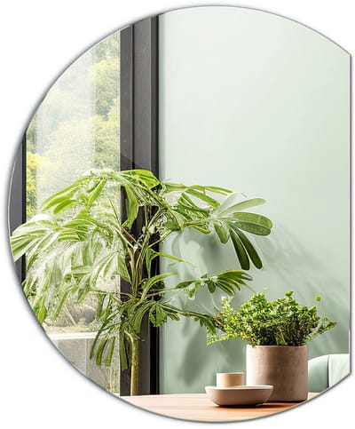Tulup Spiegel - Ronde Spiegel Afgesneden - 63 cm x 70 cm - Spiegel Rond - Spiegel Voor de Woonkamer - Wandspiegel Rond - Spiegel Rond Afgesneden - Moderne Wandspiegel