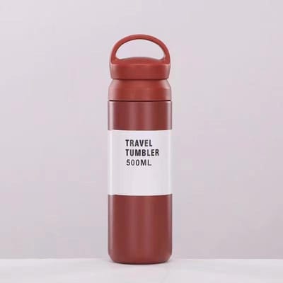 Eenvoudig Element Beker Draagbaar Draagbaar Draagbaar Deksel Roestvrij Staal Mok met Hoge Waarde Handige Cadeau Beker. 350ml rood