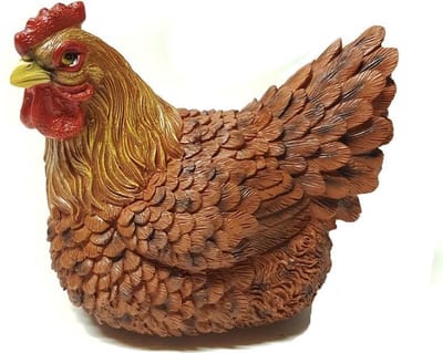 Tuinbeeld Kip - Leuk kip beeld - 23x19x13 cm