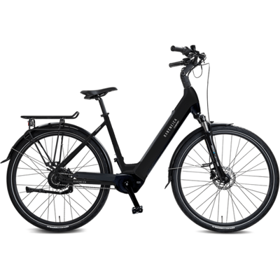 Rabeneick Comfort elektrische Stadtfiets 28 inch, elektrische fiets, stadsfiets, middenmotor 75 Nm, pedelec met 36V 14,5Ah accu, 522Wh, maximaal 150 km bereik, zwart