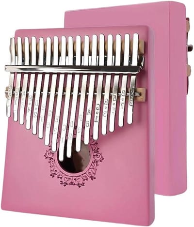 Houten Kalimba - Duimpiano Muziek - Muziek Maken - 17 Gegraveerde Toetsen - 300 gram - Roze
