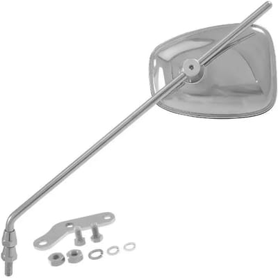 Bijzondere vintage verstelbare trapeziumspiegel omkeerbaar chroom P2R Piaggio Vespa
