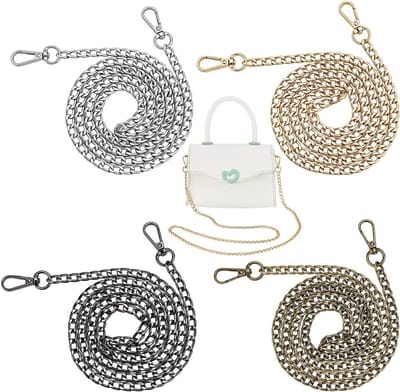 4 Kleuren Platte Portemonnee-Ketting, 119 cm Tas Verlenging Ketting voor Handtassen, Riem Vervanging en DIY Accessoires