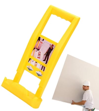Paneeldrager - Gipsdrager Hefgereedschap - Materiaal Verplaatsen - Ergonomische Rubbergrip - 80 kg Capaciteit - Geel