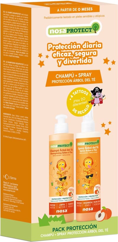 Nosa Protect Duo Box Tea Tree Shampoo & Spray 250ml met perzikgeur