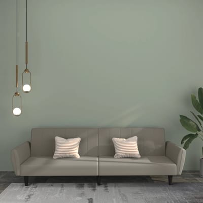vidaXL - Slaapbank - 2-zits - fluweel - lichtgrijs