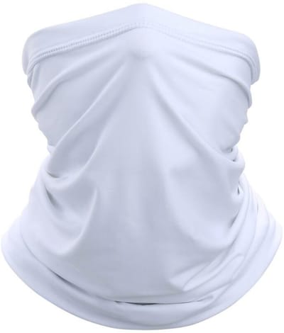 Bandana - Multi-use - Nekwarmer/Sjaal/Masker/Hoofdwarmer - Col - Gezichtsbedekking - Motorrijden - Ademend - Wit - Jonyx