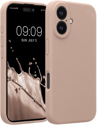 kwmobile telefoonhoesje geschikt voor Apple iPhone 16 - TPU backcover met siliconen coating - Smartphone case in oudroze
