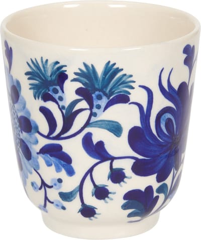 Return to Sender Mok - 300 ml - Bed of Flowers Blue - Handgeschilderd