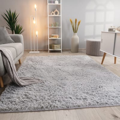 Paco Home Hoogpolig Vloerkleed Woonkamer Vacht Imitatiebont Shaggy Wollig Eenkleurig 80 cm Rund