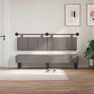 vidaXL - Hangend - hoofdbord - Taupe - Fluweel