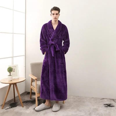 Herfst en Winter Nieuw Seizoen Thuis Pluche Zacht en Comfortabel Koppel Pyjama's Heren Dikke Grote Badjas Verlengde Witte Pyjama's M