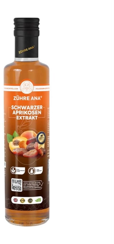 Zühre Ana Zwarte Abrikozenextract 340 g – 100% Natuurlijk – Zonder Toegevoegde Suikers – Glutenvrij – Vegan