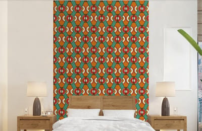 Behang - Fotobehang Design - Retro - Oranje - Abstract - Breedte 140 cm x hoogte 220 cm
