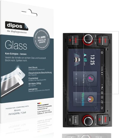 dipos – 2x Pantserfolie geschikt voor Xtrons PX72QSFBL 7 Zoll | 9H Screenprotector