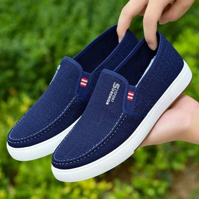 Instaploaferschoenen voor heren, ademende lichtgewicht antislip canvasschoenen, herensneakers, lente en zomer 44 blue