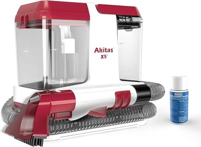 Draagbare Waszuiger Vlekkenreiniger - Met Zelfreinigingsfunctie - Dubbele Watertank - Voor Banken, Tapijt, Autostoelen & Huisdiervlekken - Inclusief 30 ml Reinigingsmiddel