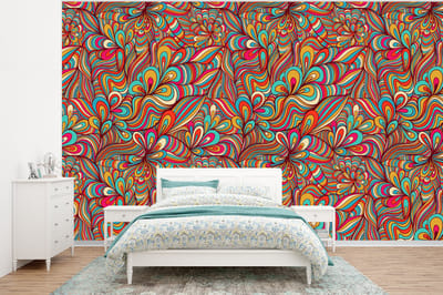 Behang - Fotobehang Design - Jaren 70 - Fantasy - Kleur - Breedte 320 cm x hoogte 240 cm