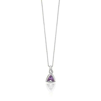 Petit Comité - Ketting Dames Geboortesteen Amethist Februari (Zilver) - Cadeau Dames