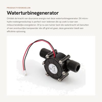 Dailygoods - Waterturbinegenerator - Micro-hydro-watergereedschap - Duurzaam energieoplossing - Zwart - Waterstroompomp - Ideaal voor off-grid toepass...