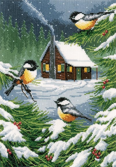 Vervaco - Telpakket kit - Wintertafereel - PN-0158317 - Borduren - Borduurpakket - Borduurpakket volwassenen