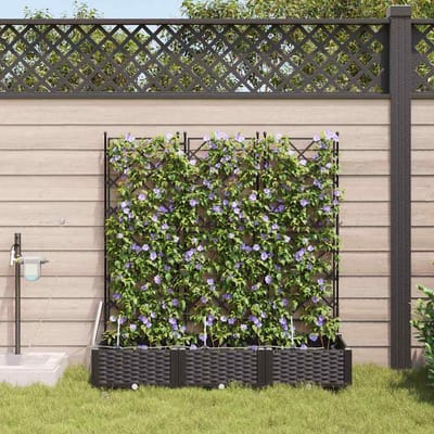 vidaXL - Plantenbak - 3 - st - Zwart - 120 - x - 40 - x - 126 - cm - PP