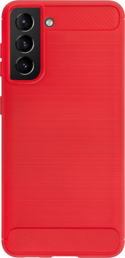 BMAX Carbon Samsung Galaxy S21 Plus Hoesje / Soft cover / Telefoonhoesje / Beschermhoesje / Telefoonhoesje  / Telefoonbescherming - Rood