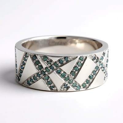 Cavill - Zilveren Ring - 925 Sterling Zilver - 63 Koningsblauwe Diamanten 0,27 ct - Moderne Pavering Ring - Elegante Damesring