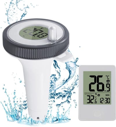 Temperatuurmeter - Zwembad thermometer - Draadloze thermometer - zwembad thermometer drijvend - Zwembad monitoren - Draadloze drijvende zwembadthermometer - Binnen en buiten - Voor zwembaden, whirlpools, spa's, bubbelbaden, vijvers en aquaria